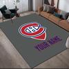 Brugerdefineret Navn Montreal Canadiens Flanel Mønster Firkantet Tæppe, Områdetæppe, Tæppegulvmåtte til Stue Soveværelse Sofa Legeværelse Indretning, Skridsikker Gulvmåtte