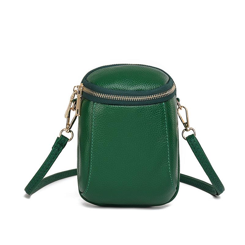 Leather women's bag first layer cowhide mobile phone bag new trendy fashion simple shoulder messenger bag small bag
