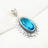 Blauer Topas Anhänger, 925 Sterling Silber Edelstein Schmuck, handgefertigter Anhänger, für Thanksgiving