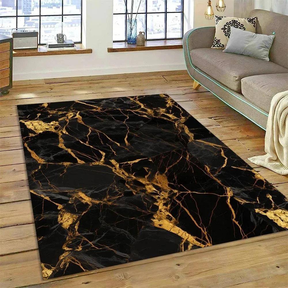 Luxurious Abstract Marble Carpet for Living Room Sofa Home Decoration Large Rugs Non-slip Bedroom Bedside Coffee Table Floor Mat