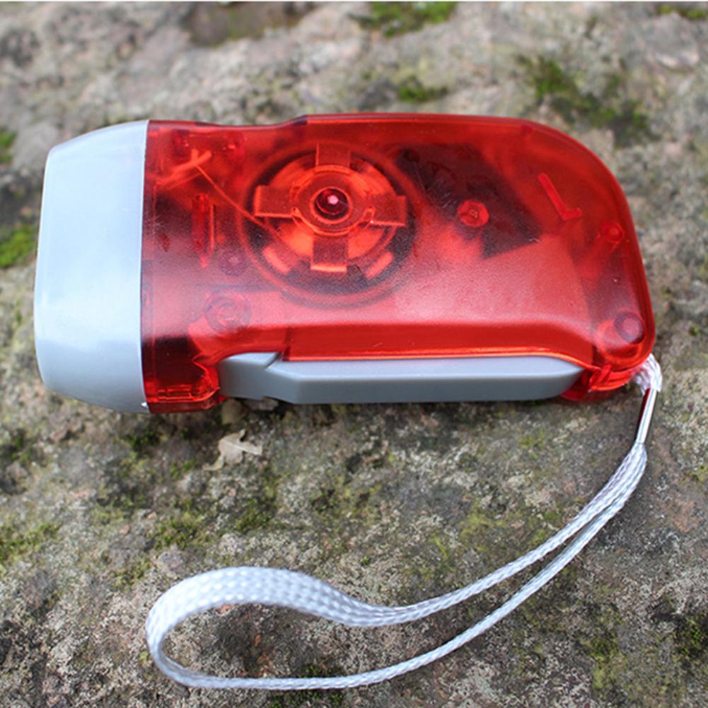 Hand Crank Torch Portable Mini Led Flashlight Night Light With Lanyards For Outdoor Mountaineering Camping