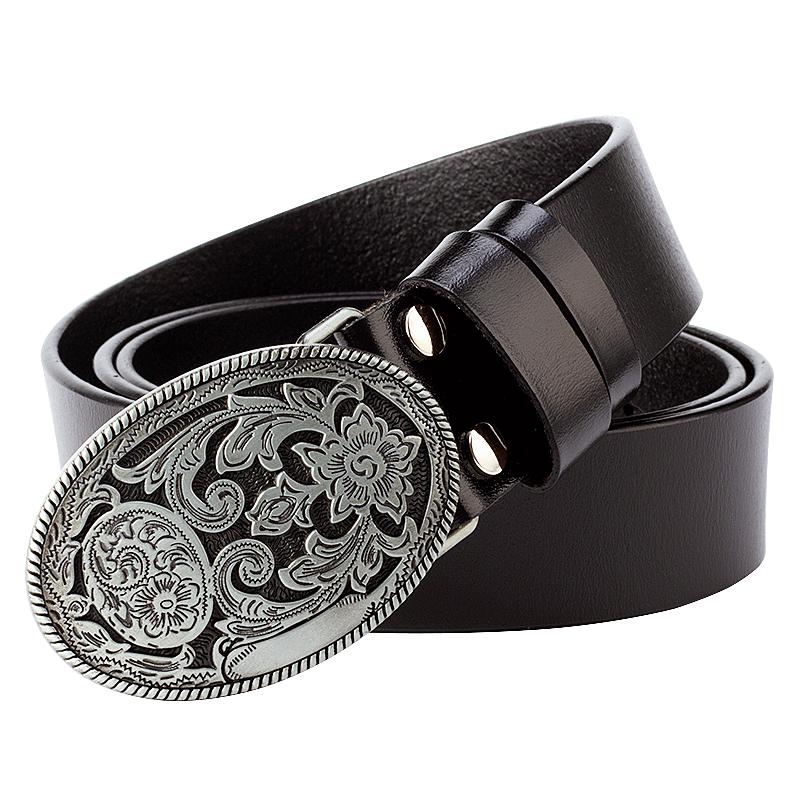 Fashion Women Belt Arabesque Pattern Genuine Cowskin Leather Belts Retro Palace Vine Floral Design Jeans Belt For Lady Gift