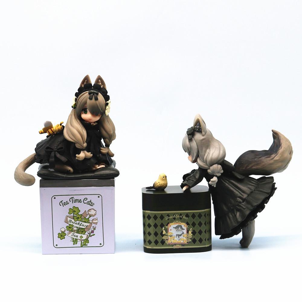 Ribose Star Shadow Master Afternoon Tea Cat Tea Can Cat Raccoon Flower Cat Model Figure