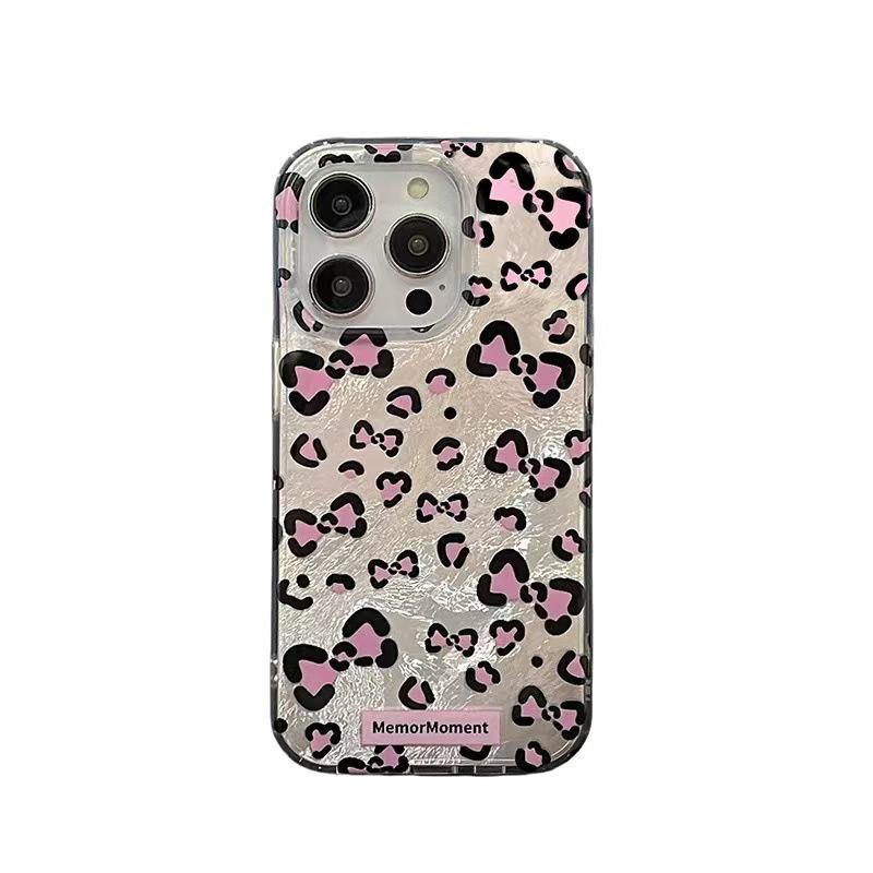 Leopardenmuster Kontrastfarbe Stoßfeste Hülle für Apple 17 Pro Max, 16 Pro und 15