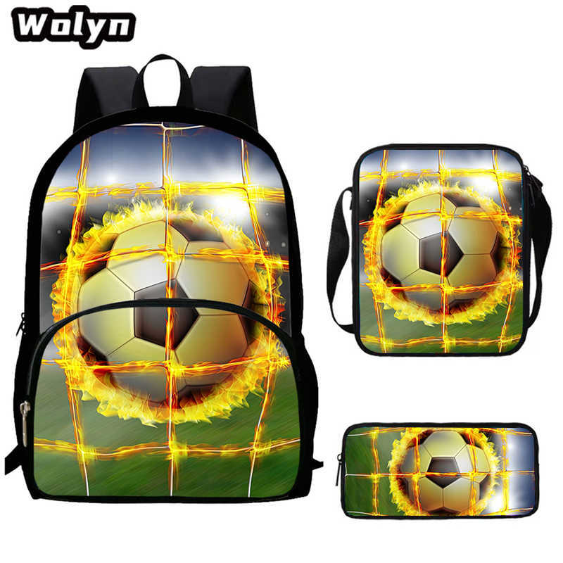 Football School Bag High Definition Waterproof Printing Multi-Functional Load Reduction Ridge Backpack