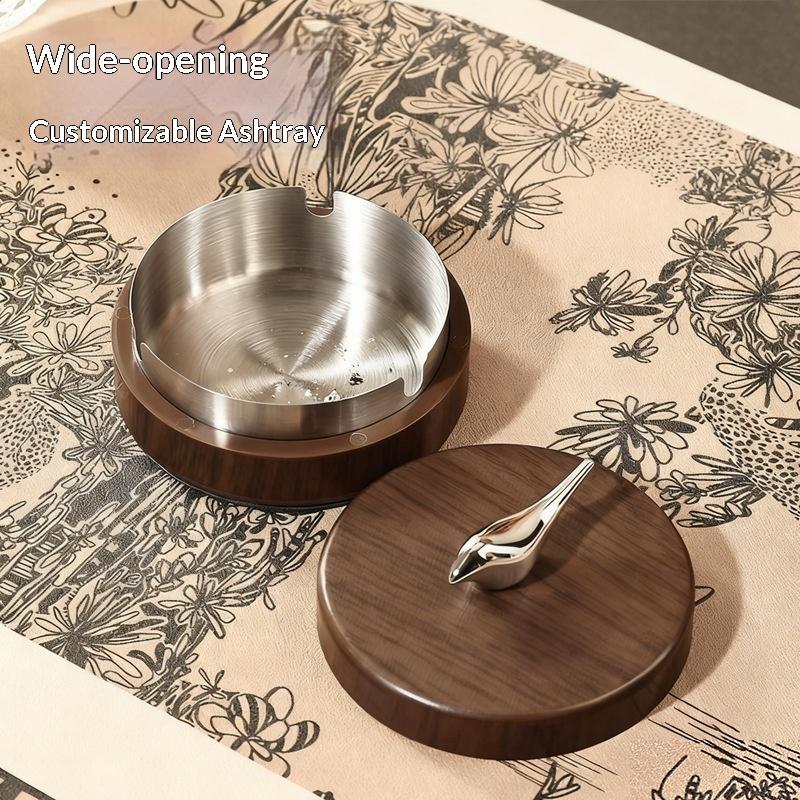 Bird Shaped Ashtray with Lid Prevents Ash Scattering Creative Design for Office and Home Desktop Use Large Capacity