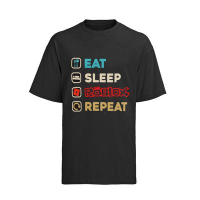 Essen Schlafen Roblox Wiederholen Lustiges Gaming Mincraft Herren T-shirt Baumwolle