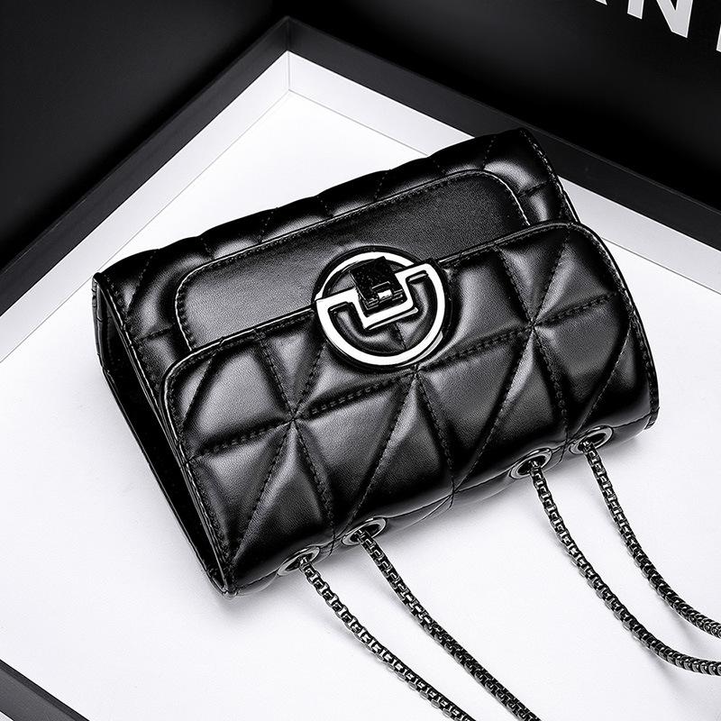 Summer Diamond-shaped Round-lock Crossbody Small Square Bag, Versatile and Fashionable, Large-capacity Chain Single-shoulder Bag