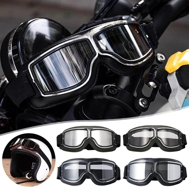 Retro Motorcycle Goggles for Helmet Windproof Dustproof Riding Glasses Women Men Protection Outdoor Cycling Eyeglasses