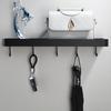 Bathroom Shelf  Bath Shower Shelf with Hook Bar Bath Shampoo Holder Bathroom Corner Shelf  Black Aluminum Kitchen Storage Holder