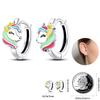 925 Silver Unicorn Rainbow Horse Sparkling Color Gemstone Women's Sweet Earrings Fit for Anniversary Engagement Delicate Jewelry