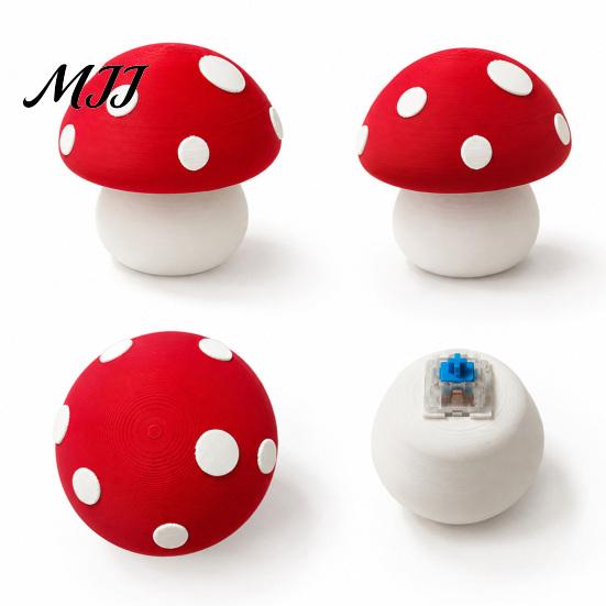 Tactile Clicker Toy 3D Printed Mushroom Toy, Button Fidget for Desktop Ornament Stress Relief, Mini Finger Backpack Decoration Anxiety Relief Gadget