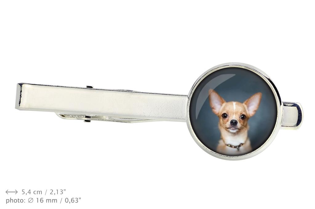 Chihuahua short-haired, Chihuahua smooth - cufflinks and tie with your photo, a suit decoration, men's jewelry from the Art-Dog brand.