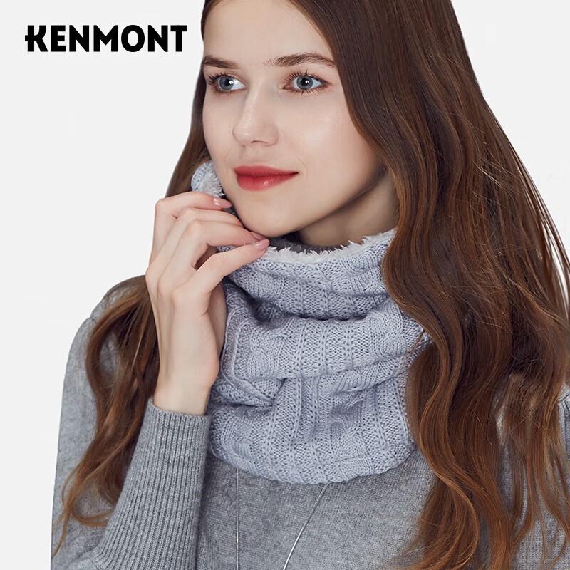 Женский вязаный плюшевый комплект шапка-шарф Kenmont One Size