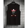 Hockey Print Polyester Men's Tank Top Elastic Fit Versatile Sports Workout Sleeveless Vest
