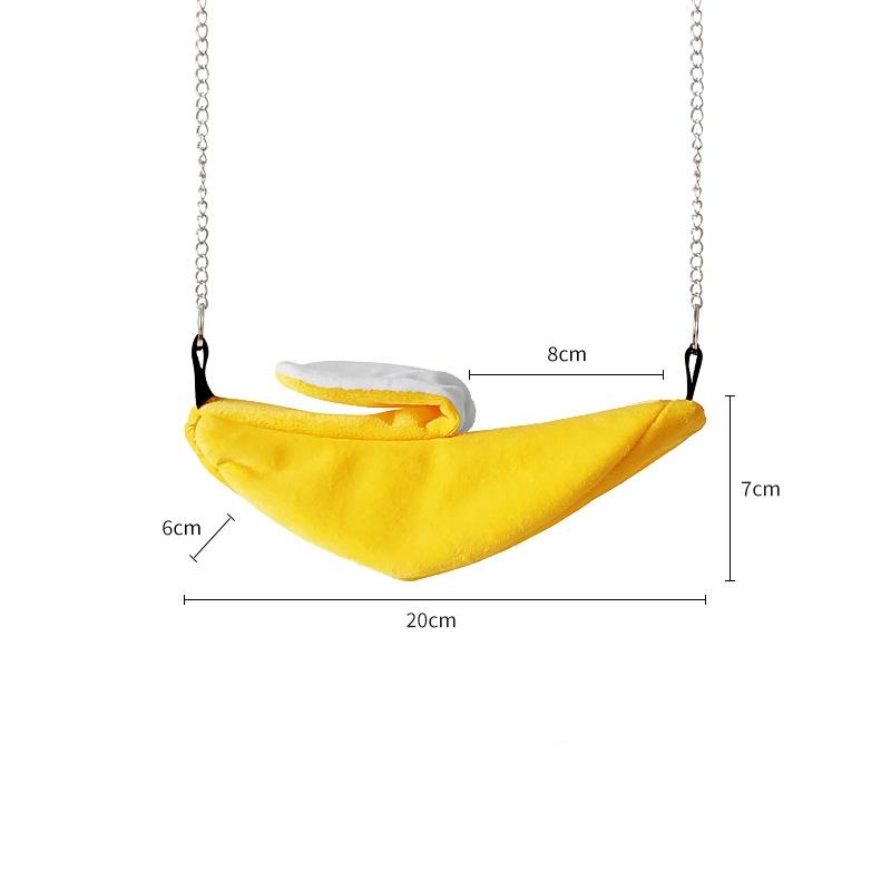 

HUA Banana Hamster Bird Rat Soft Bed Hammock Hanging Swing Moon Boat Bed Hanging Nest Bed Small Animals Nest Small Pet Supplies жёлтый