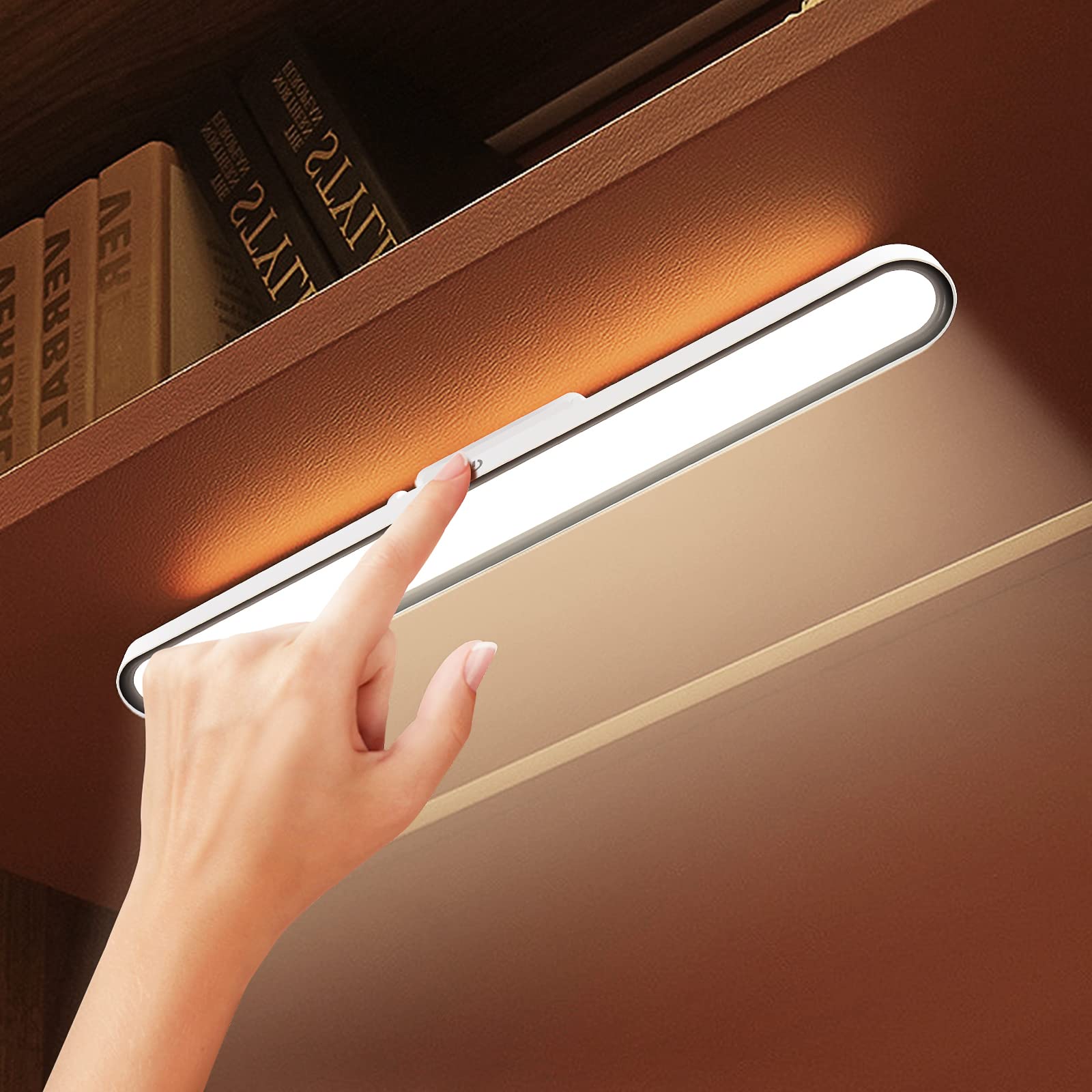 

Desk Lamp, Night Light, Touch Control, Stepless Dimming, WhiteWarmNatural Light, Magnetic, Includes Two 3M Tapes, USB Rechargeable, Adjustable Angle,