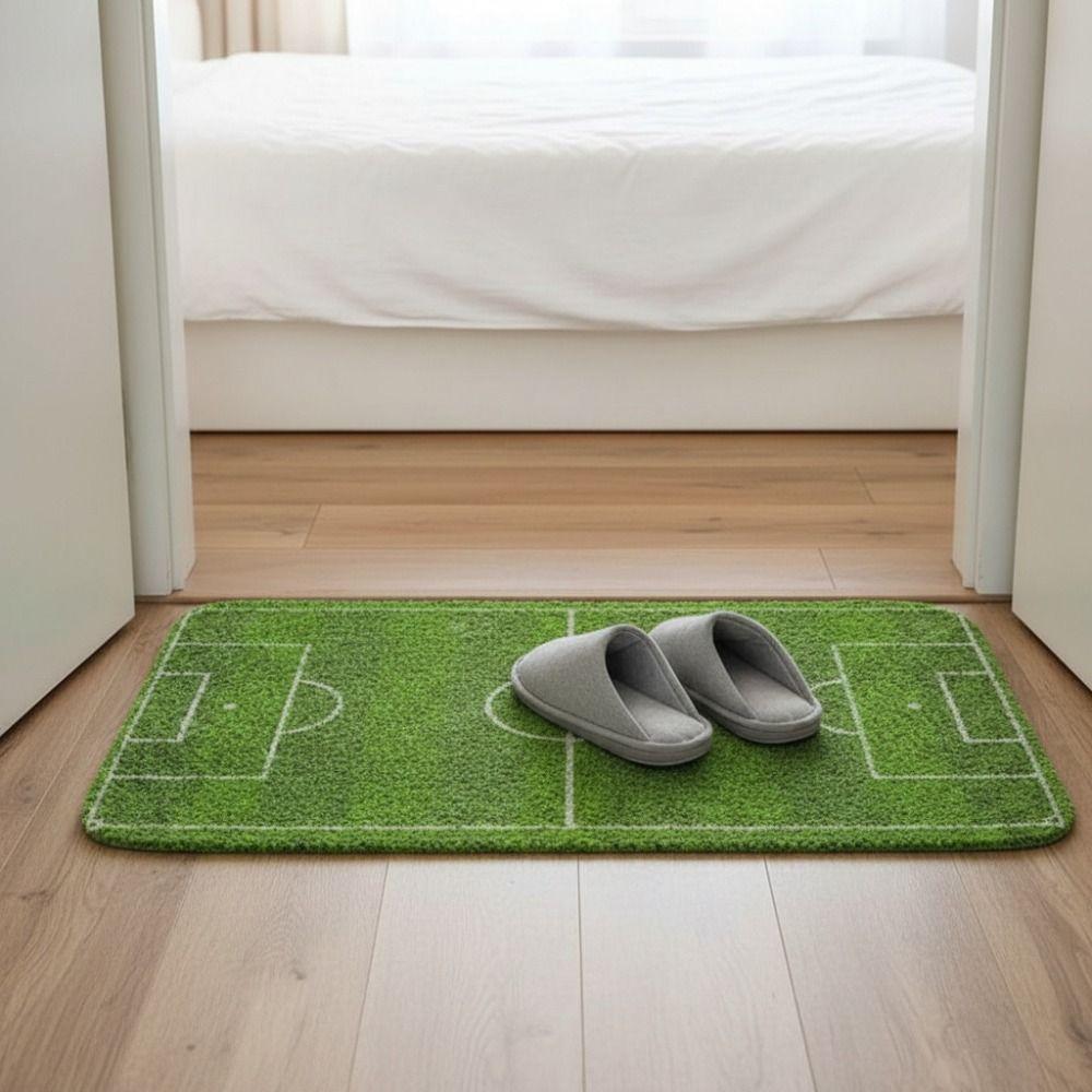 Flannel Football Field Floor Mat Non-slip Small Rug Home Decor Small Carpet Bathroom