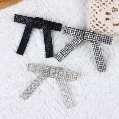Handmade Pu Rhinestone Bow Brooches For Women Unisex Knot Pins Event Party New Vintage Gifts Backpack Decoration