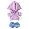 Niannyyhouse 20cm Plush Doll Clothes, Hoodie and Jeans, Cotton Doll Clothes (Pink Purple)