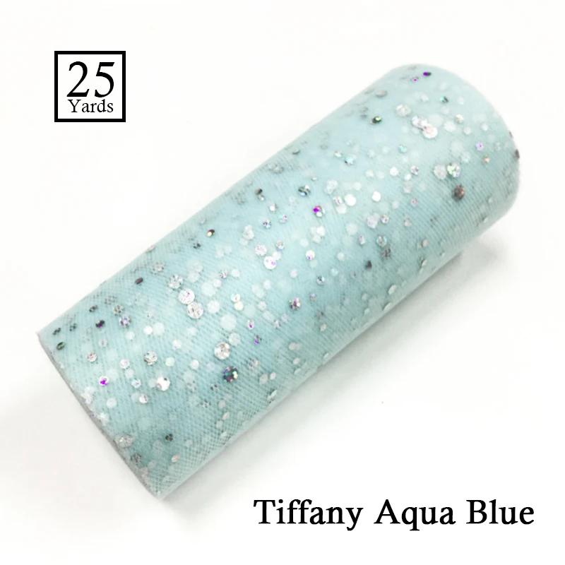25 Yards 15cm Glitter Sequin Tulle Roll Fabric Wedding Decoration Organza Laser DIY Crafts Birthday Party Supplies