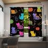 2pcs Gradient Cat Curtains   Cartoon Kitten Neon Pets Animal Theme Window Drapes for Living Room Bedroom Decor