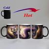 Smile Cat Animal Heat Sensitive Coffee Mug Cup, Porcelain Magic Color Changing Tea Cups, Christmas Gift, 11oz