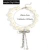 European and American imitation pearl necklace female personality sweet cool diamond fringed bow choker advanced sense collarbone chain