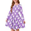 Girls' Summer Princess Dress Halloween Day- Long Sleeve A-Line T-Shirt Dress