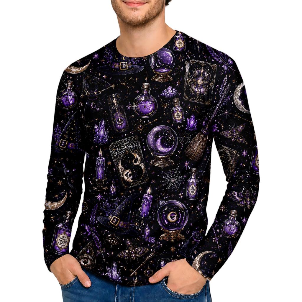Halloween All Over Print T Shirt, Cute Pumpkin Graphic Tee for Women Men