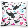 Square Cushion Cover Pillow Office Sofa  Turtle Coral Shell Double-sided Animal Ocean World