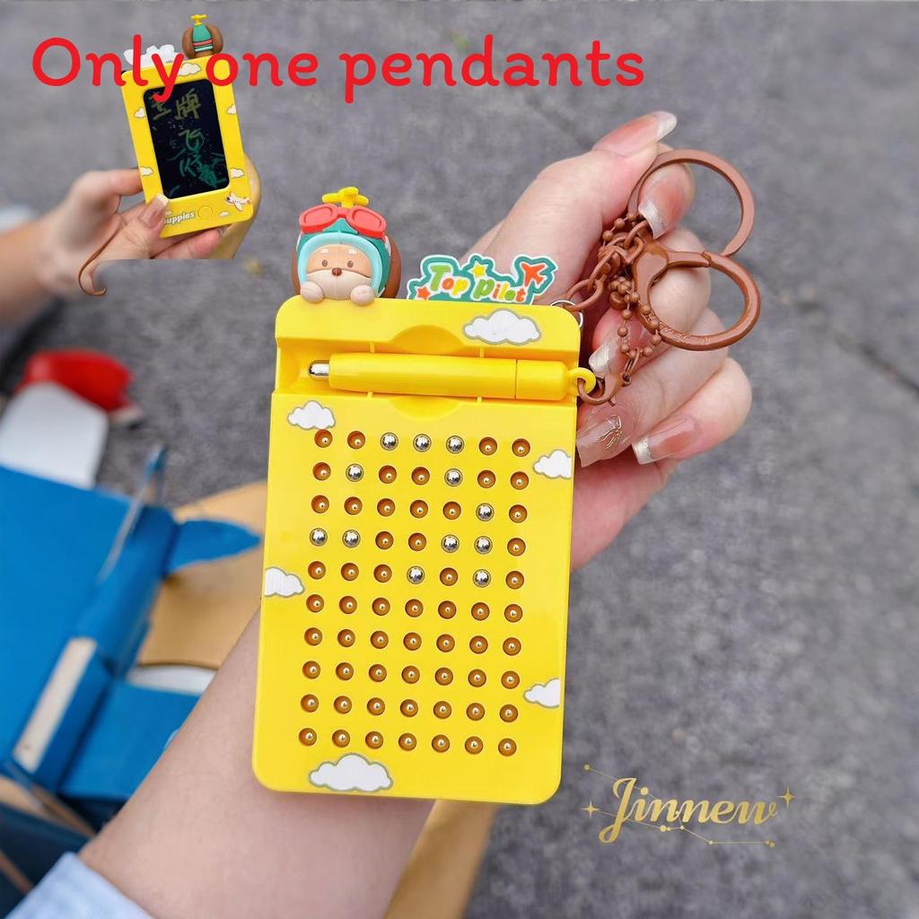 

Steel Ball Handwriting Board Pendant Keychain With Dachshund Dog Decor For Kids And Collectors