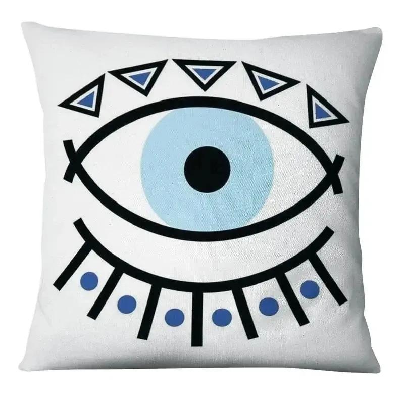 Evil Eye Symbol Art Print Cushion Cover Pillows Case Decor Home Living Room Sofa Square Throw Pillowcase for Office Chair Seat