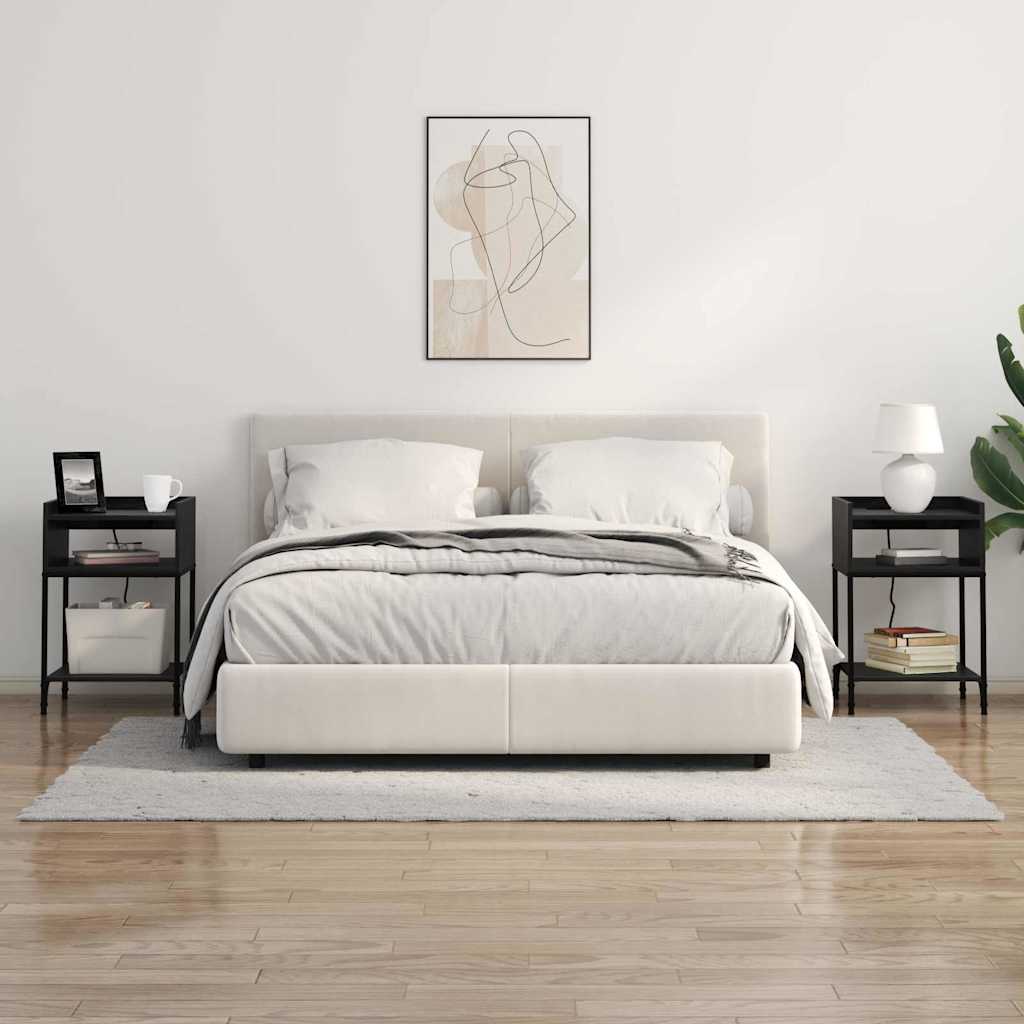 Nightstand Black Oak Effect 40 x 40 x 61 cm Engineered Wood