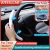 For Tesla Model Y Juniper 2025+ Steering Wheel Cover All Season Universal Deer Suede Sports Steering Wheel Cover