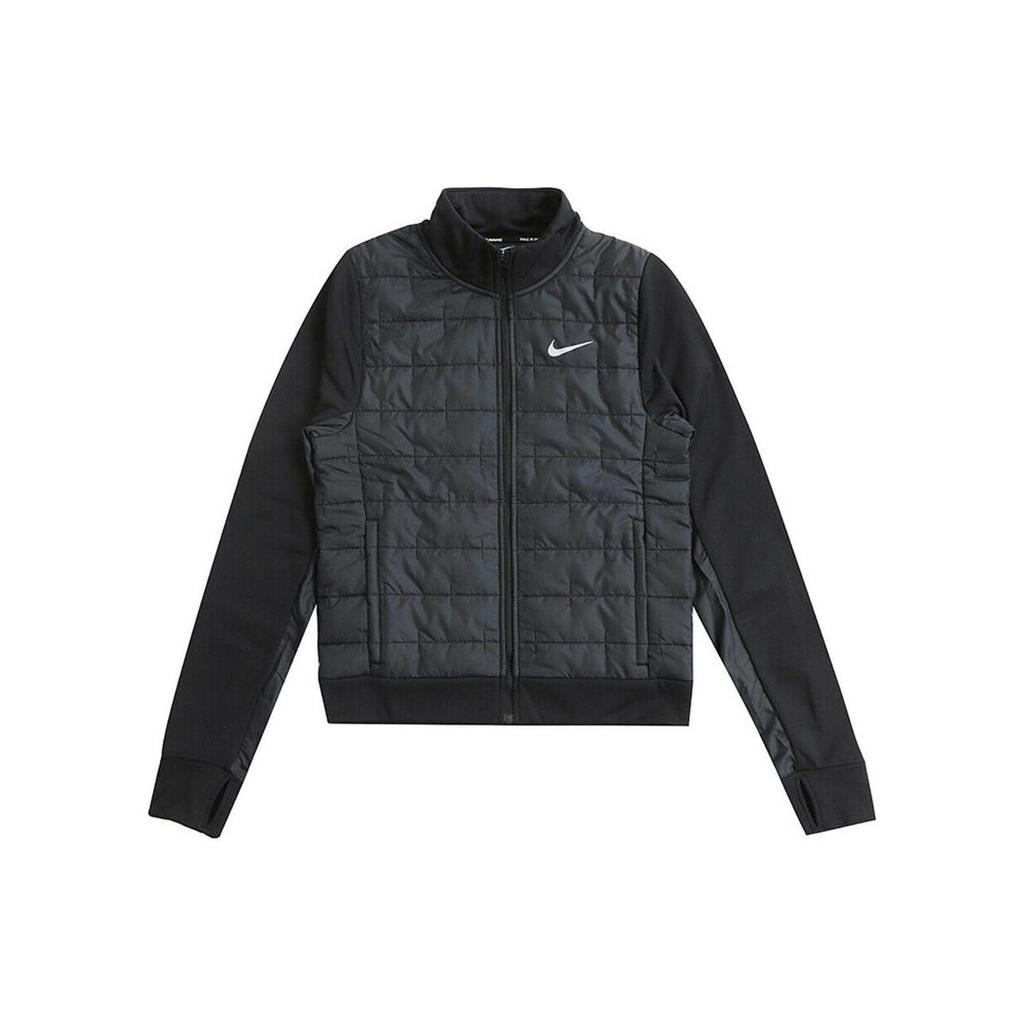 Nike Therma Fit Ensfarvet Spleiset Fritids Sport Bomullsjakke Damejakker Svart DD6062-010
