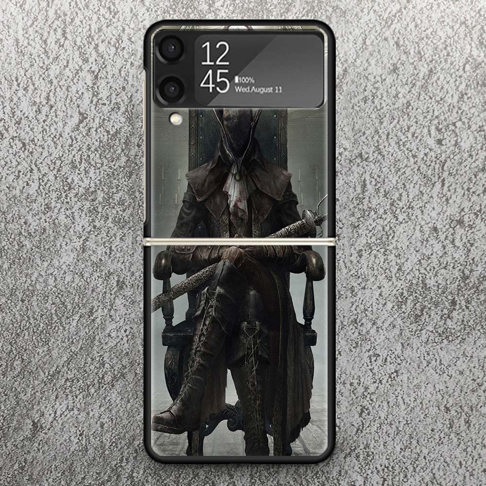 Bloodborne Game Print Case For Samsung Galaxy Z Flip 3 4 5 6 7 5G Phone Shell Flip7 Flip6 Flip5 Flip4 Flip3 Pattern Cover For Sa