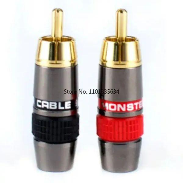 4 ks/šarže Monster Gold RCA Lotus Konektor Audio Signál Přenosný a Multifunkční Terminálový Konektor