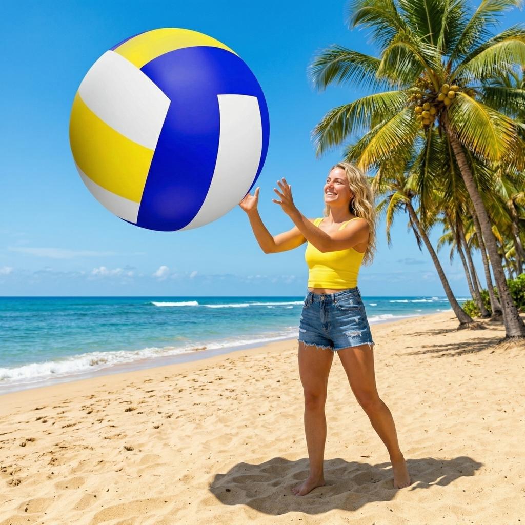 Inflatable Beach Volleyball, Outdoor Toy, Seaside Game Ball