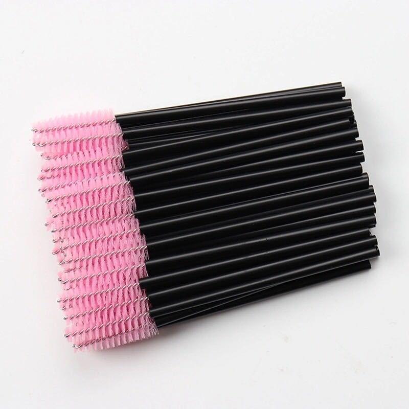 Portable Disposable Eyelash & Eyebrow Brush Set with Fine Tip and Spiral Comb