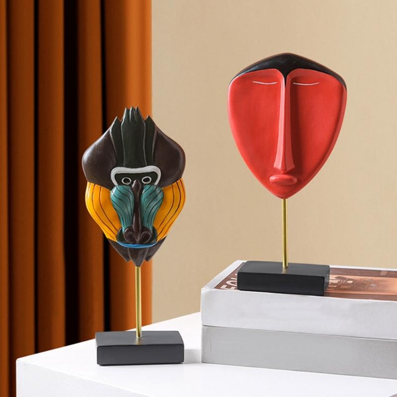 Creative Abstract Face Model Statue Office Desk Art Ornaments Livingrooms Bedroom Dinning Table Centerpieces Decorat