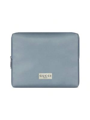 Borsa porta trucco da donna, tela blu, comoda da trasportare, semplice ed elegante, adatta per l'uso quotidiano, come regalo per amici o famiglia