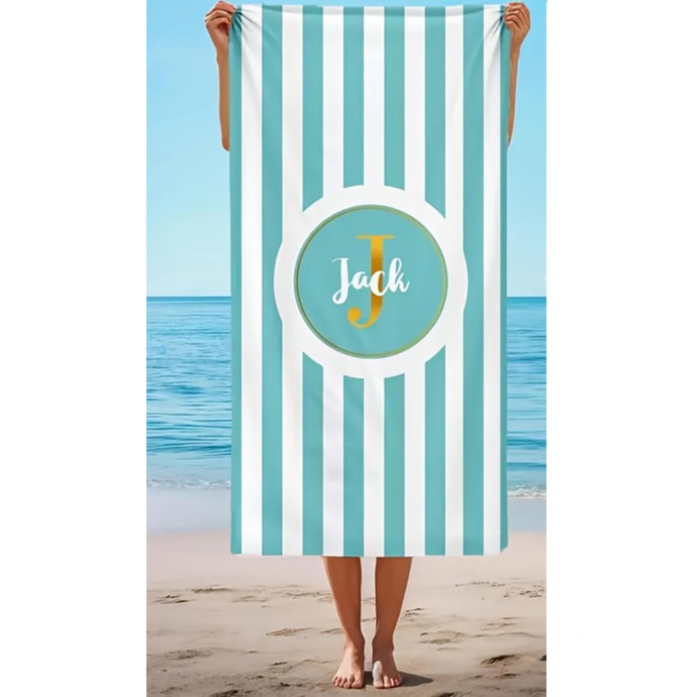 Personalized Beach Towel Custom Name/Logo Oversized Microfiber Quick-Dry Towel Summer Party Gift for Beach Swimming Bath Sports