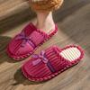 Bow Cotton Slippers Women and Men Winter Couples Home Non-slip Fluffy Warm Floor Mop Corduroy Slippers Batch
