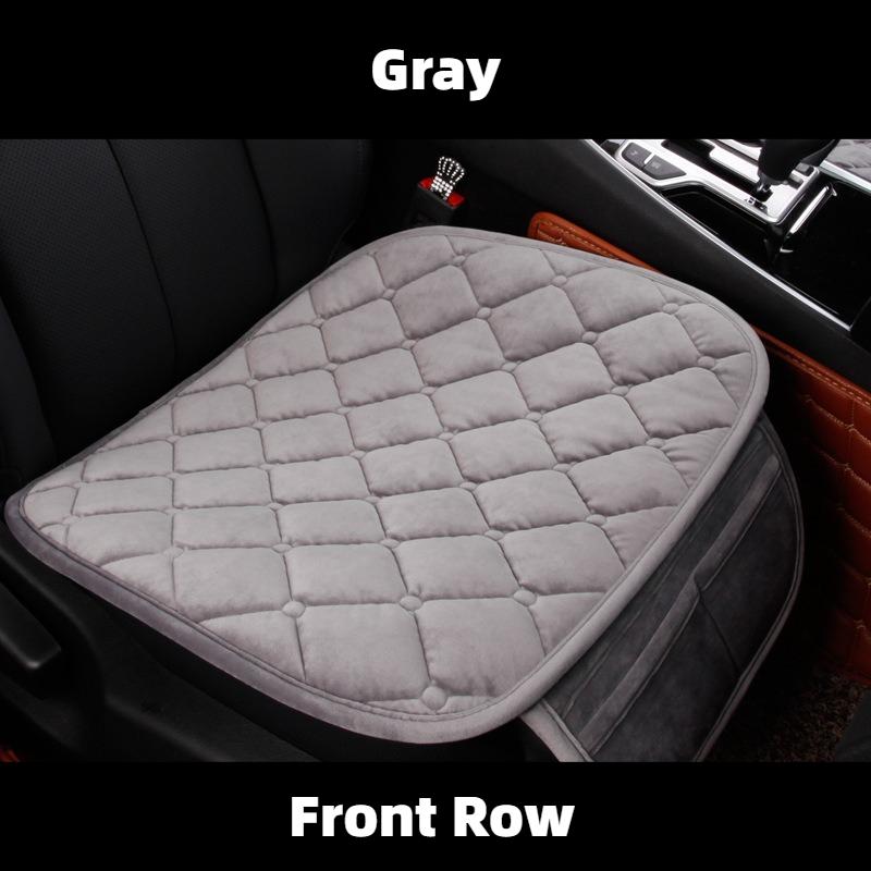 Rear Car Seat Covers Flocking Cloth Car Cushion Non Slide Checkered Winter Keep Warm Mat Pad Universal Fit Truck SUV Van