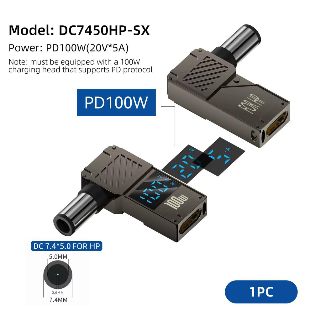 Hobo 100W 5A PD Converter DC To Type C Adapter Laptop Power Charger Supply Jack Plug Converter Female To Male For HP DC Adapter