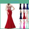 Elegante Abito da Sera Formale da Donna per Matrimonio, Damigella d'Onore, Festa, Ballo, Prom, Lungo Abito da Cocktail dal Design Intramontabile