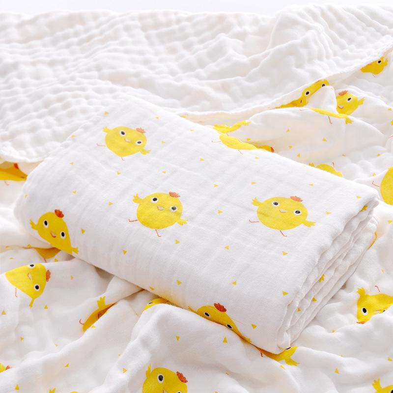 Pure Cotton Four-Layer Gauze Baby Bath Towel and Swaddle Blanket for Newborns