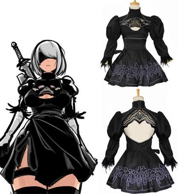 Cosplay Anime Nier Automatas 2B Sestra Cosplay oblek Anime Ženy Cosplay Kostýmy Efektní Halloween Dívčí Party Goth Šaty