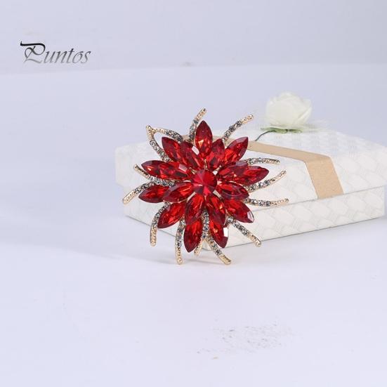 Classic Handmade Colorful Rhinestones Flower Shape Brooch Pin Vintage Hat Scarf Shawl Badge Bridal Gift Dress Accessories